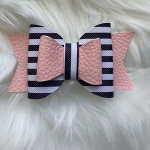 Pink w/ Stripes Handmade Hair Bows